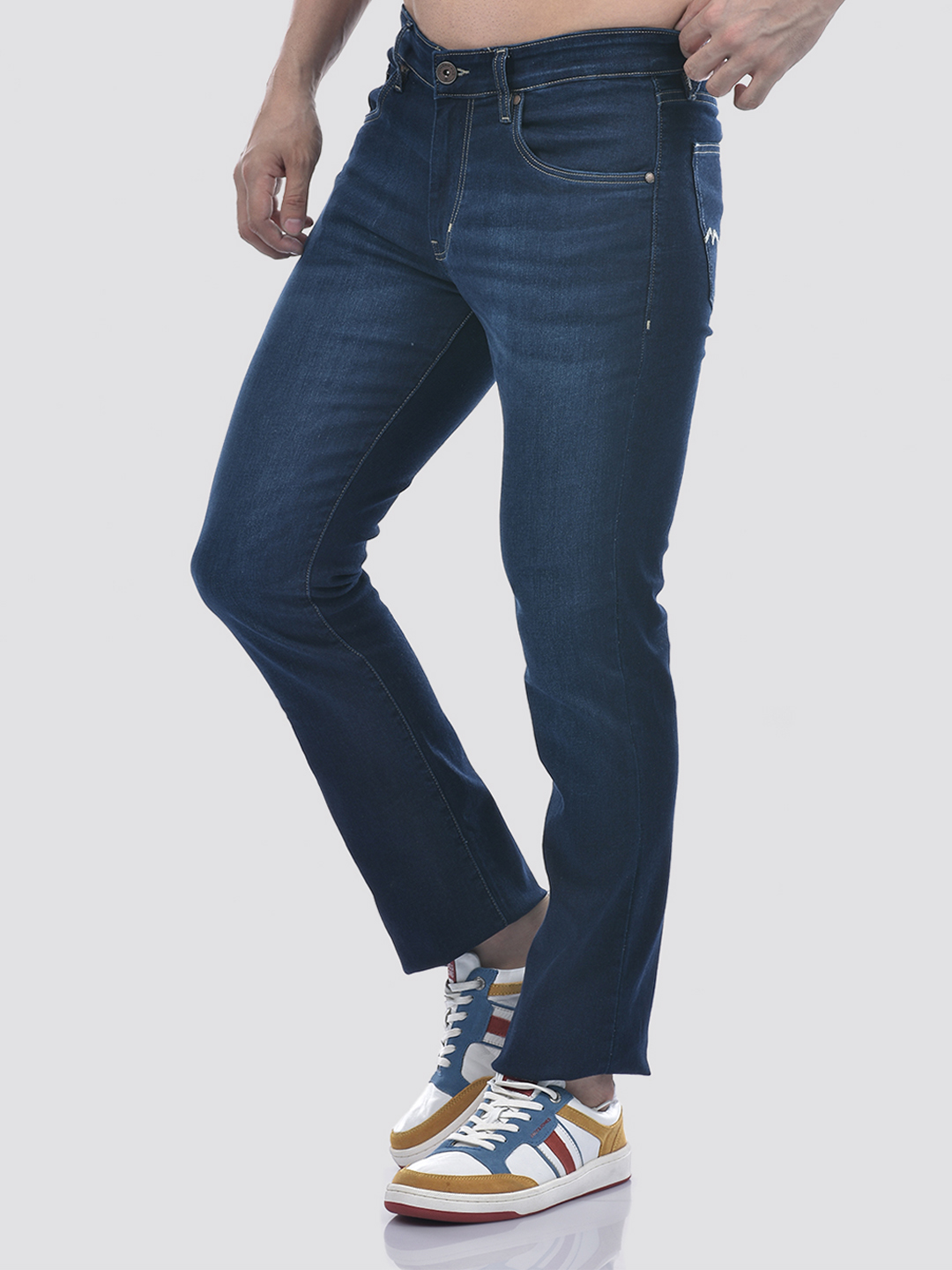 Numero Uno Men Solid Dark Blue Jeans
